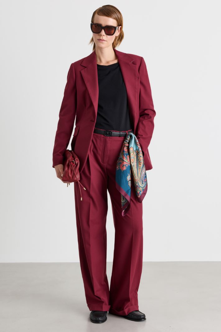 Pantalone ampio in flanella - BORDEAUX - Intrend