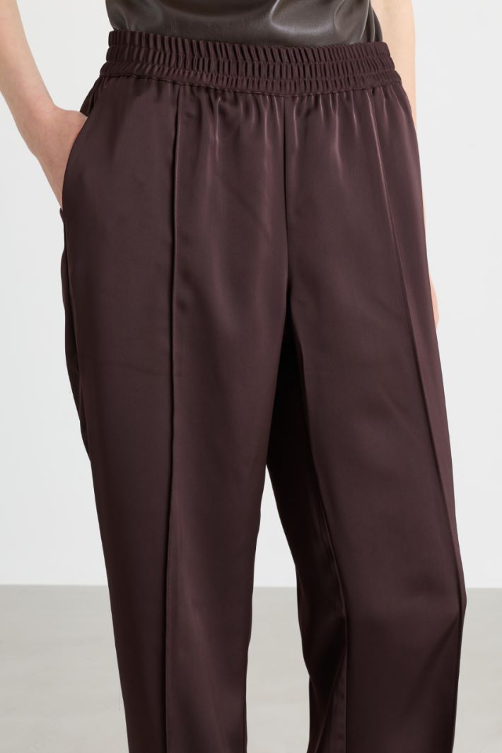 Fluid satin trousers - BROWN - Intrend - 3