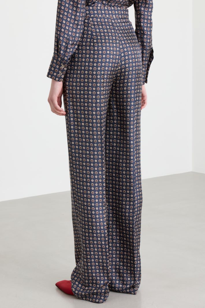 Printed twill trousers - BLUE - Intrend - 4