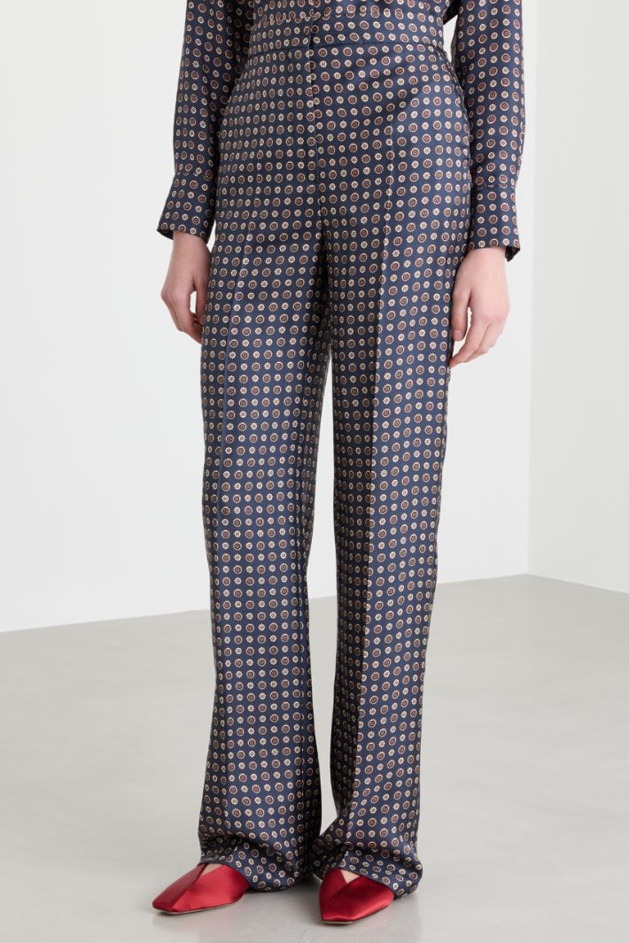 Printed twill trousers - BLUE - Intrend - 2