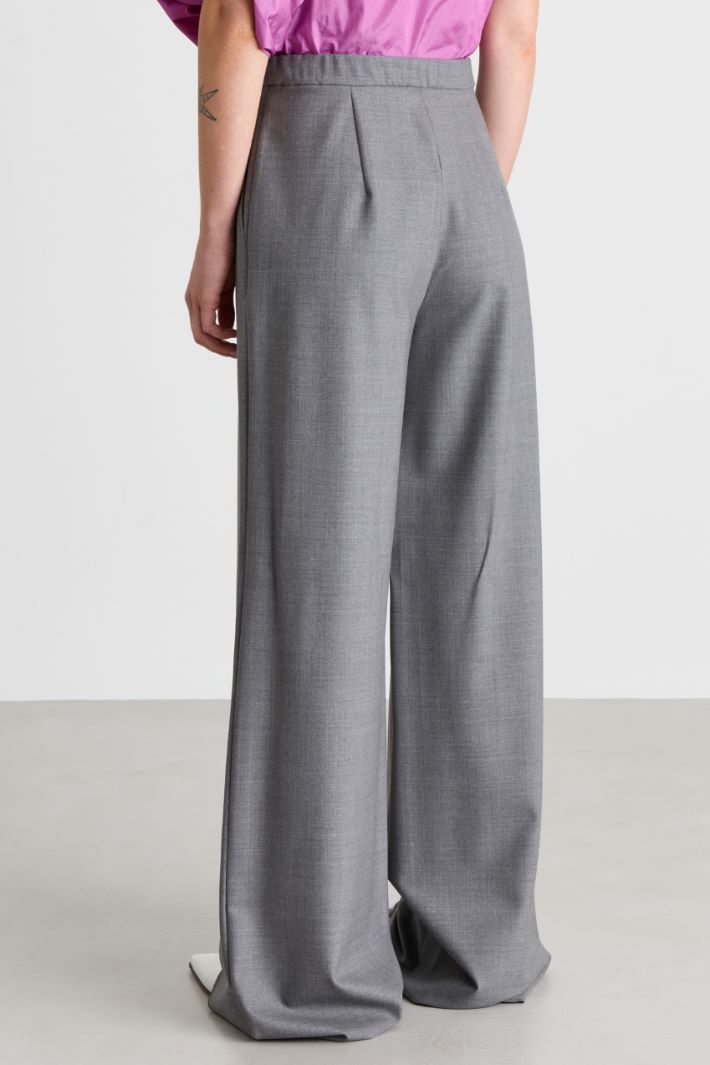 Drawstring serge trousers - GREY - Intrend - 4