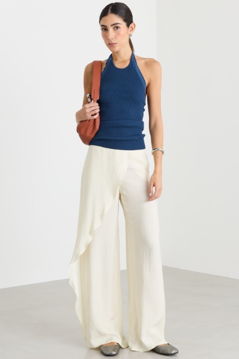 Crinkle-twill trousers - Intrend