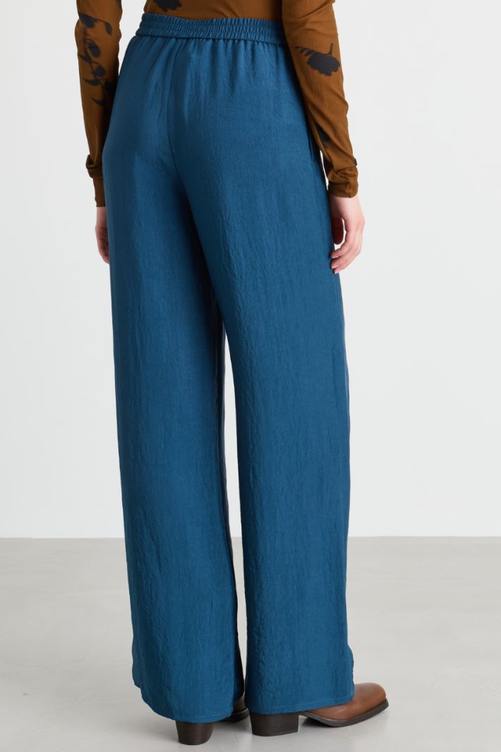 Hose aus Crinkle-Twill - BLAU - Intrend - 4
