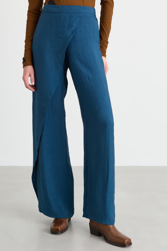 Hose aus Crinkle-Twill - BLAU - Intrend - 2