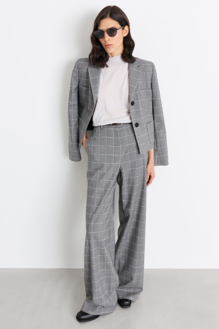 Checked Batavia Trousers - GREY - Intrend