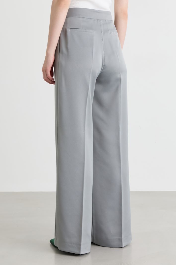 Flowing wide-leg trousers - GREY - Intrend - 4