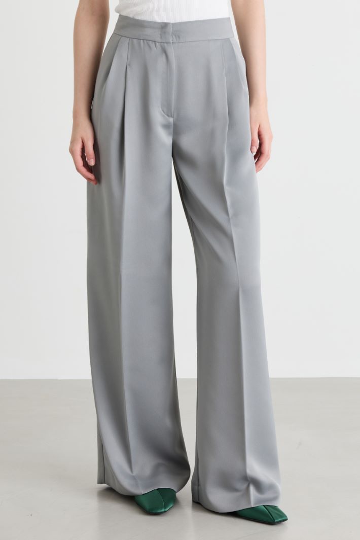 Flowing wide-leg trousers - GREY - Intrend - 2