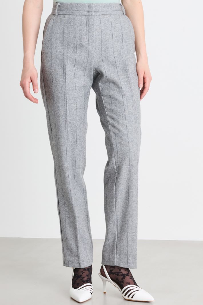 Flannel Trousers - GREY - Intrend - 2