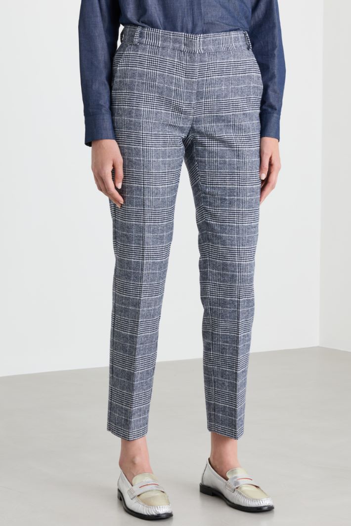 Flannel Trousers - WHITE BLACK - Intrend - 2