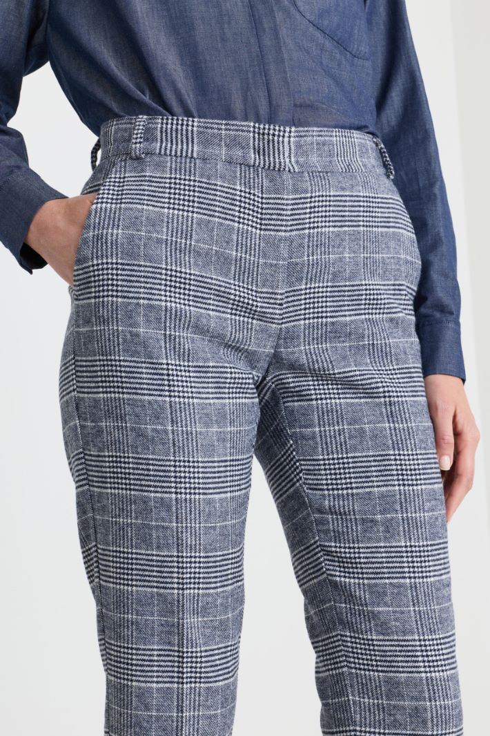 Flannel Trousers - WHITE BLACK - Intrend - 3