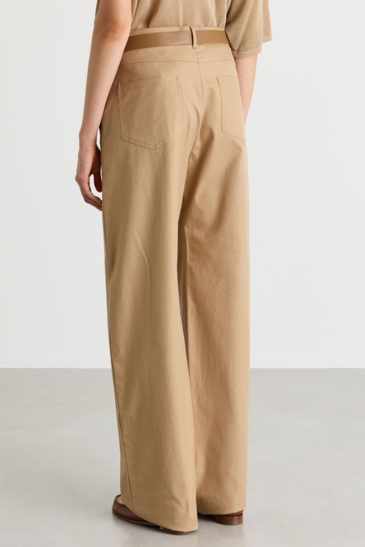 Wide batavia trousers - CAMEL - Intrend - 4