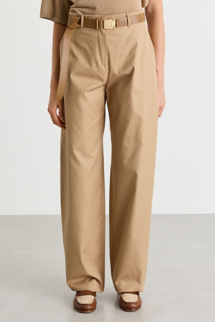 Wide batavia trousers - CAMEL - Intrend - 2
