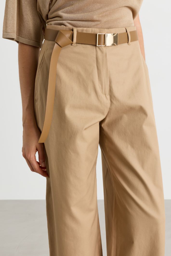 Wide batavia trousers - CAMEL - Intrend - 3