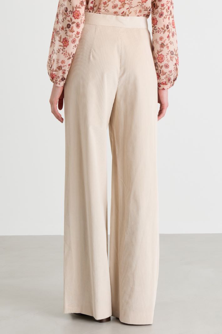 Pantalon ample en velours - BEIGE - Intrend - 4