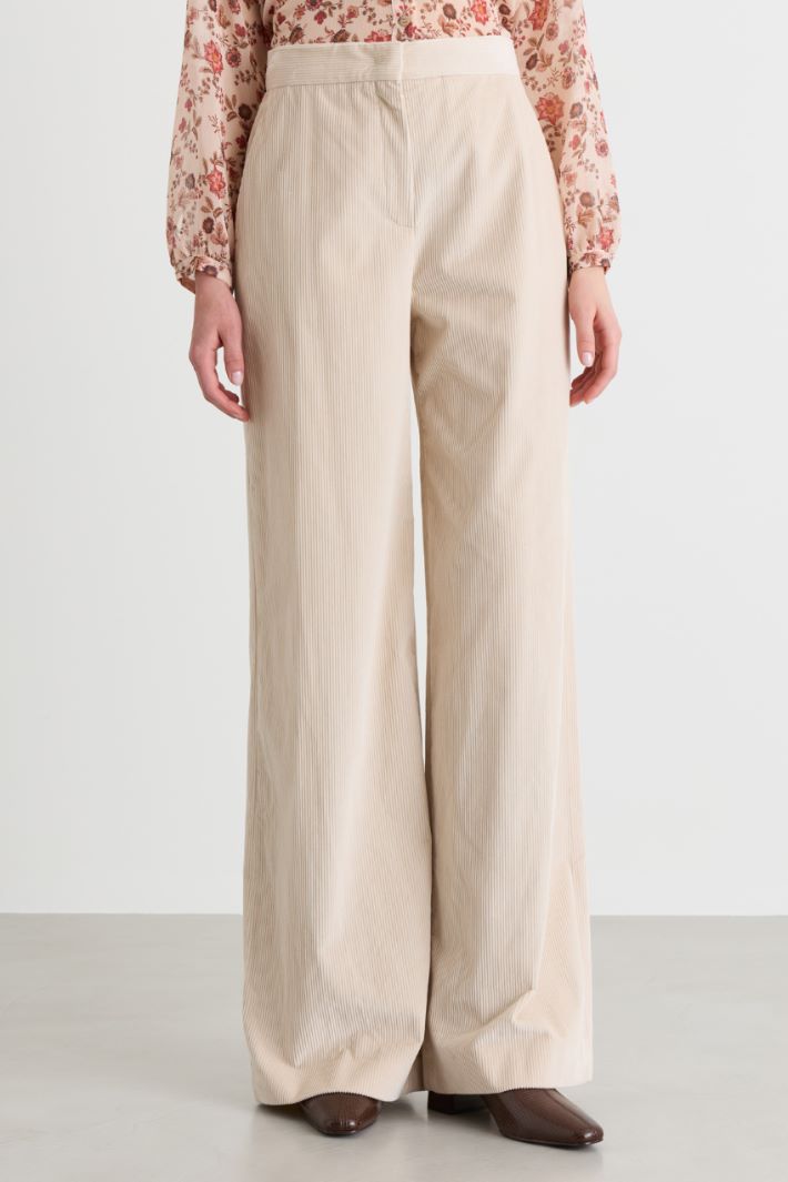 Pantalon ample en velours - BEIGE - Intrend - 2