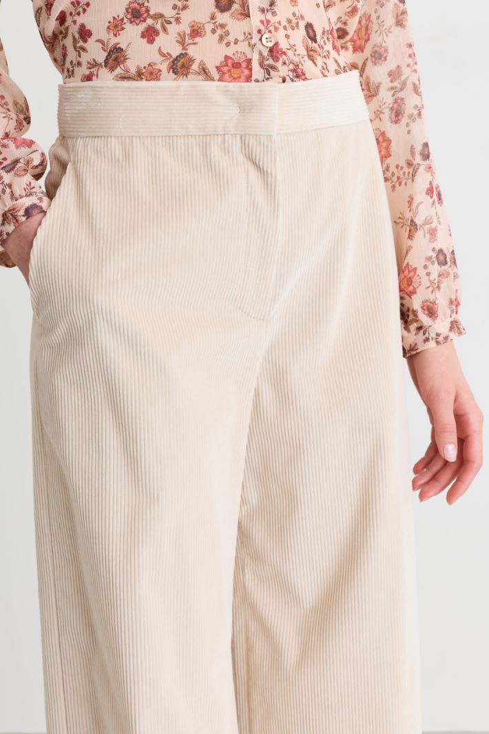Pantalon ample en velours - BEIGE - Intrend - 3