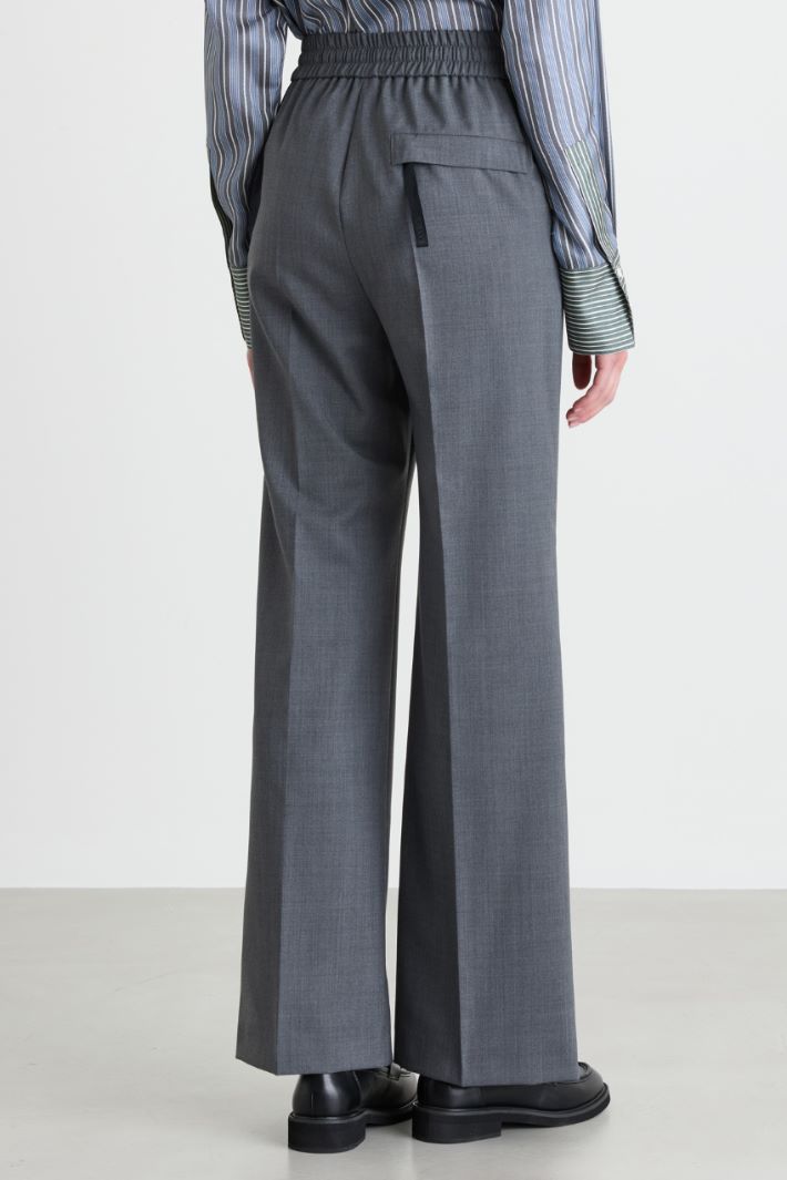 Stretch wool-blend joggers - GREY - Intrend - 4