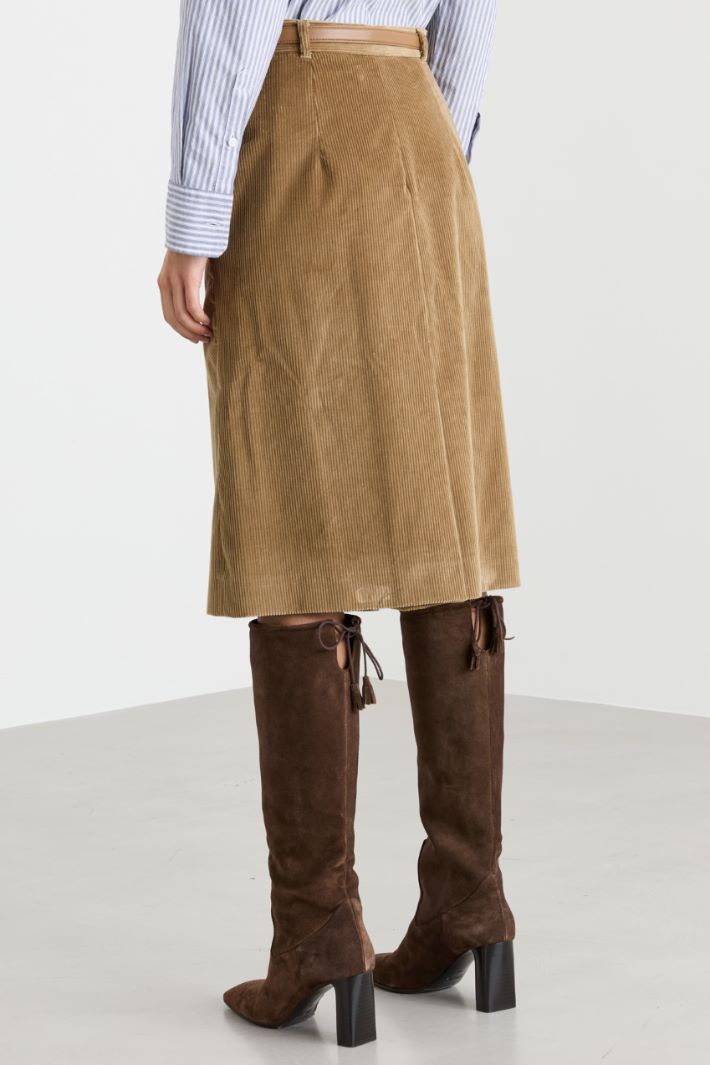 Velvet culottes - CAMEL - Intrend - 4