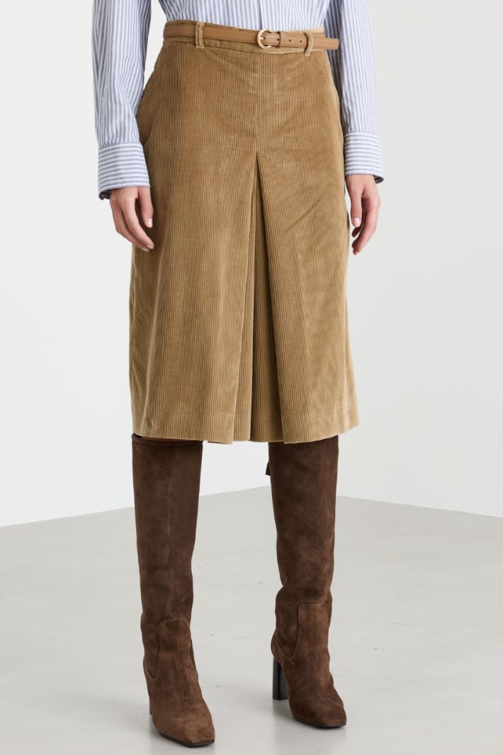Velvet culottes - CAMEL - Intrend - 2