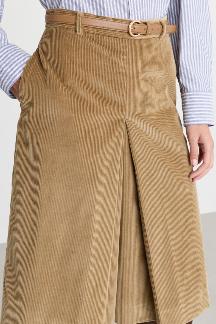 Velvet culottes - CAMEL - Intrend - 3