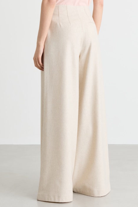 Pantalone ampio in panno