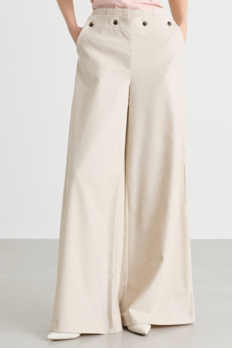 Pantalone ampio in panno