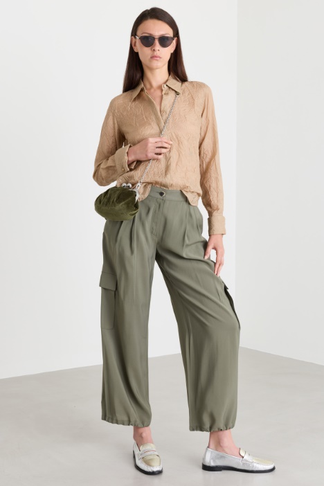 Pantalone cargo in tela fluida - Intrend
