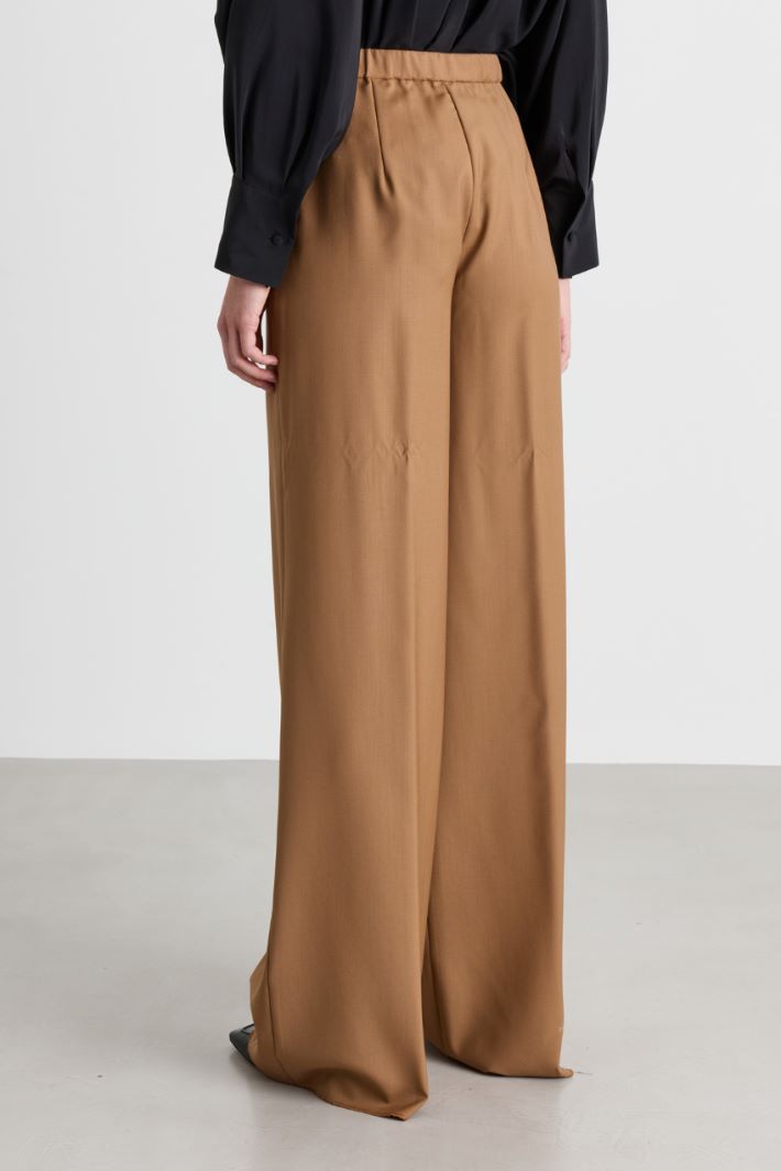 Stretch-wool joggers - CAMEL - Intrend - 4