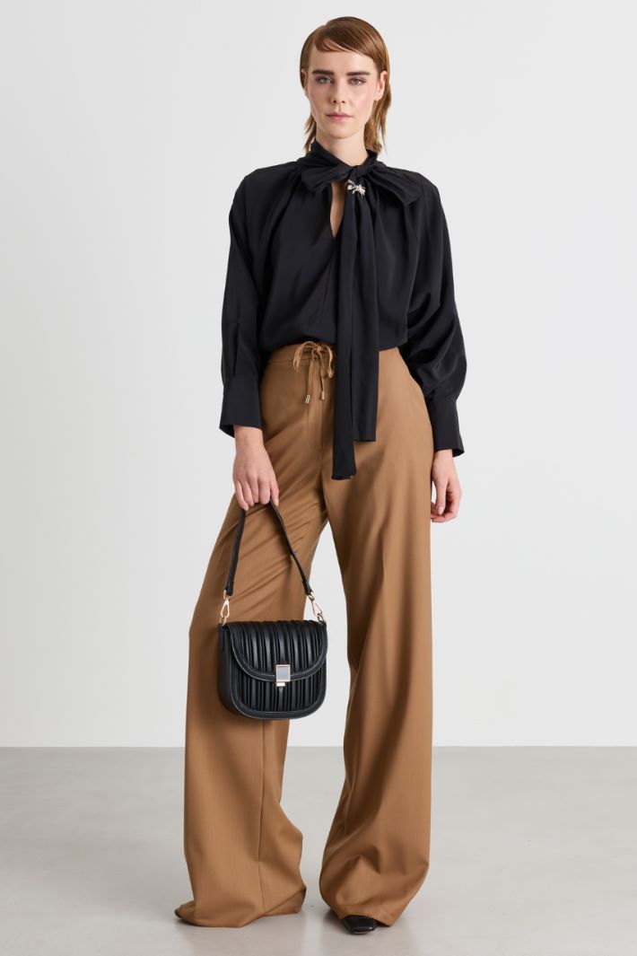 Stretch-wool joggers - CAMEL - Intrend