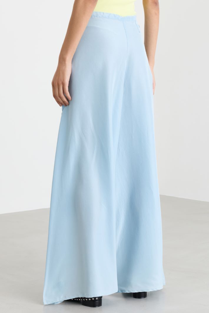 Oversized drawstring trousers - LIGHT BLUE - Intrend - 4