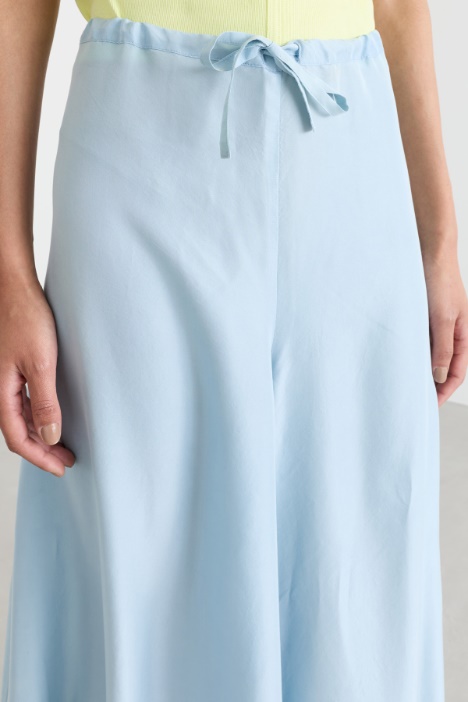 Pantalone oversize in seta con coulisse