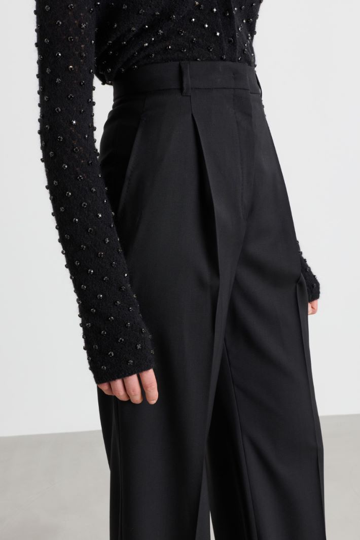 High-waisted trousers - BLACK - Intrend - 3