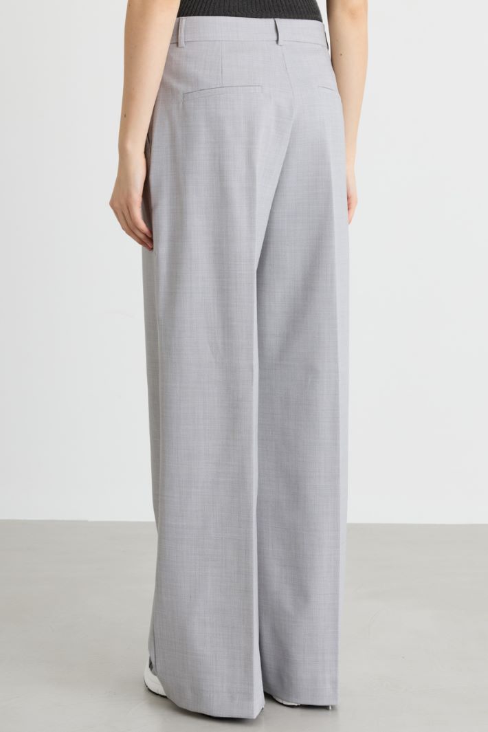 Wide-leg grisaille trousers - GREY - Intrend - 4