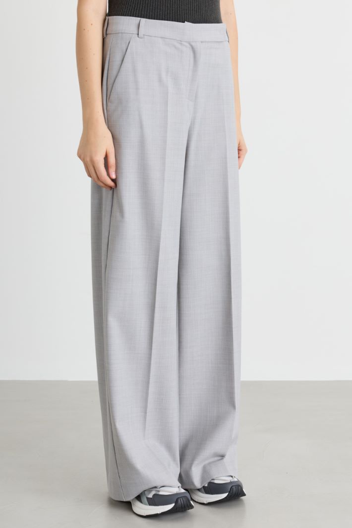 Wide-leg grisaille trousers - GREY - Intrend - 2