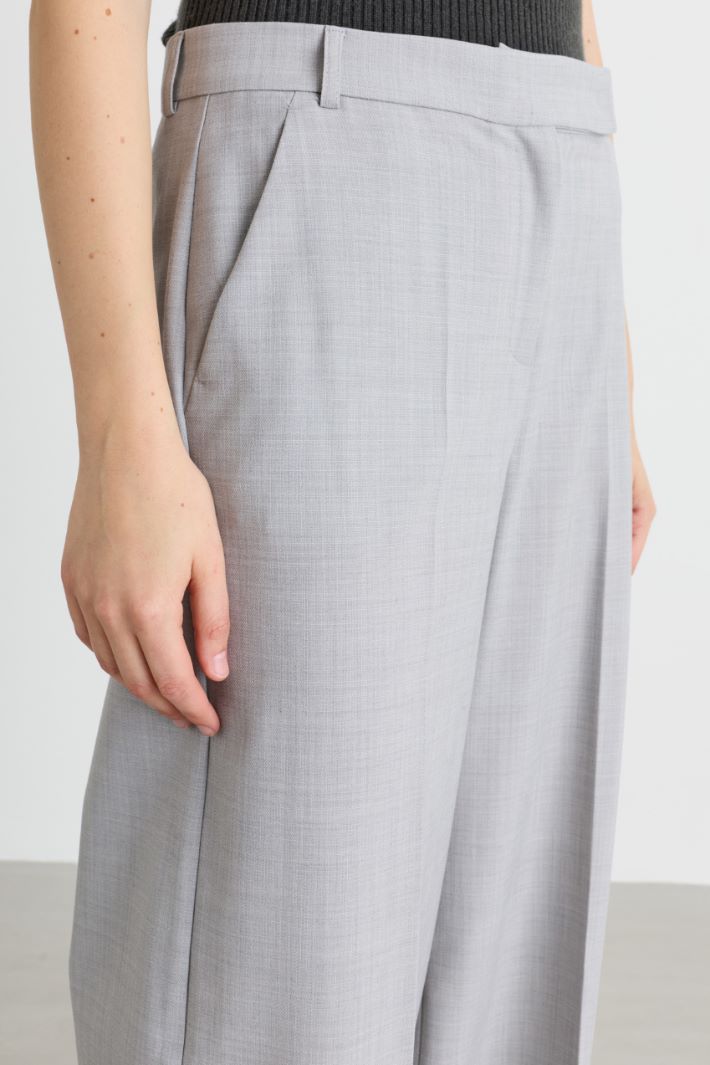 Wide-leg grisaille trousers - GREY - Intrend - 3