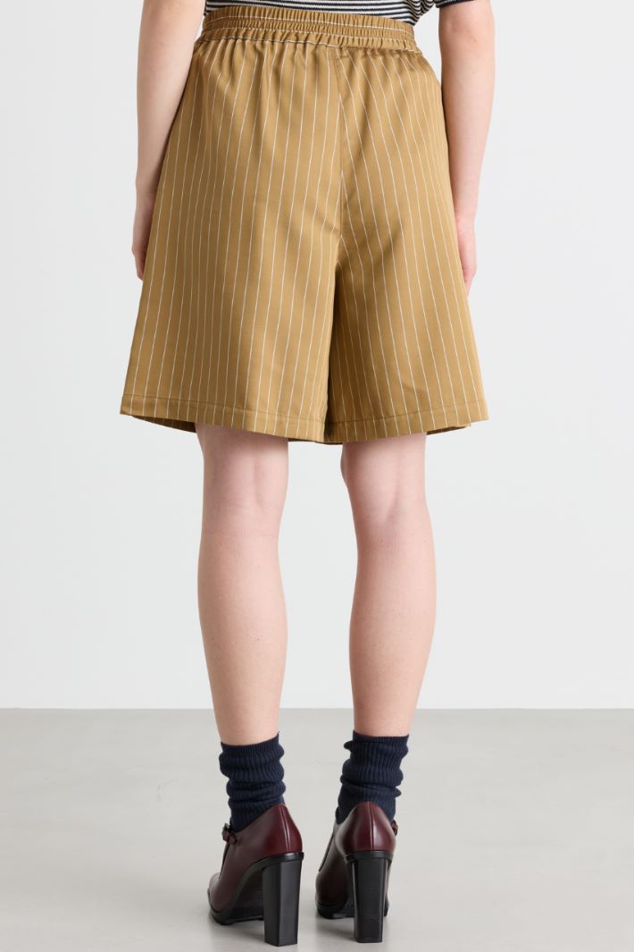 Short à rayures tennis en twill fluide - CHAMEAU - Intrend - 4