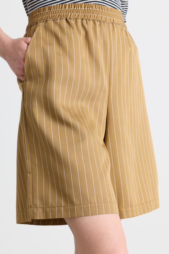 Short à rayures tennis en twill fluide - CHAMEAU - Intrend - 3