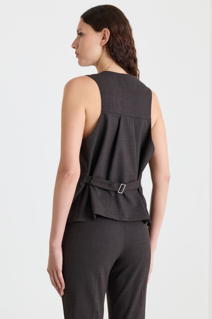 Grisaille waistcoat - BLACK - Intrend - 4