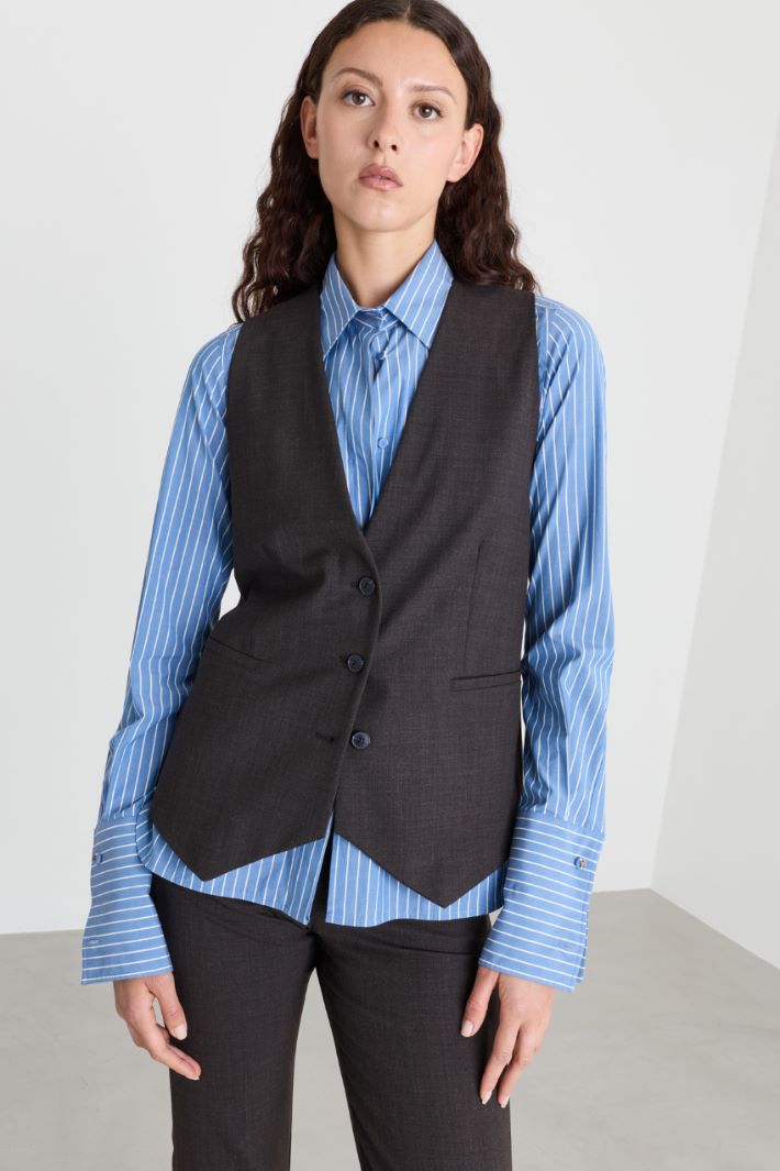 Grisaille waistcoat - BLACK - Intrend - 2