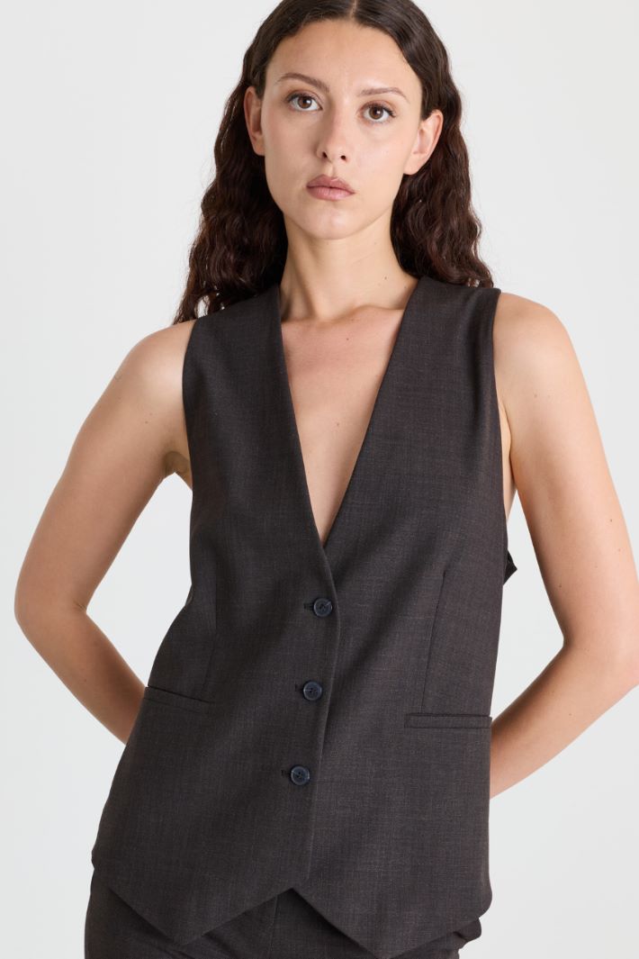 Grisaille waistcoat - BLACK - Intrend - 3