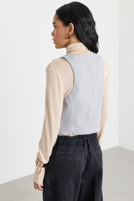 Gilet corto a V
