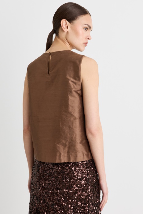 Top boxy in shantung