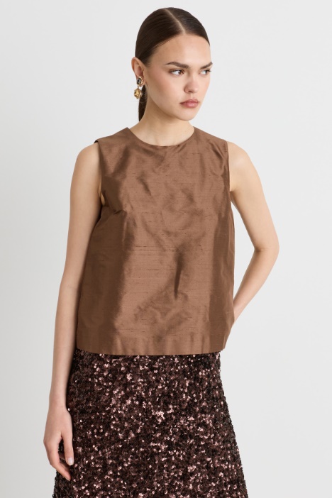 Boxy shantung top - Intrend