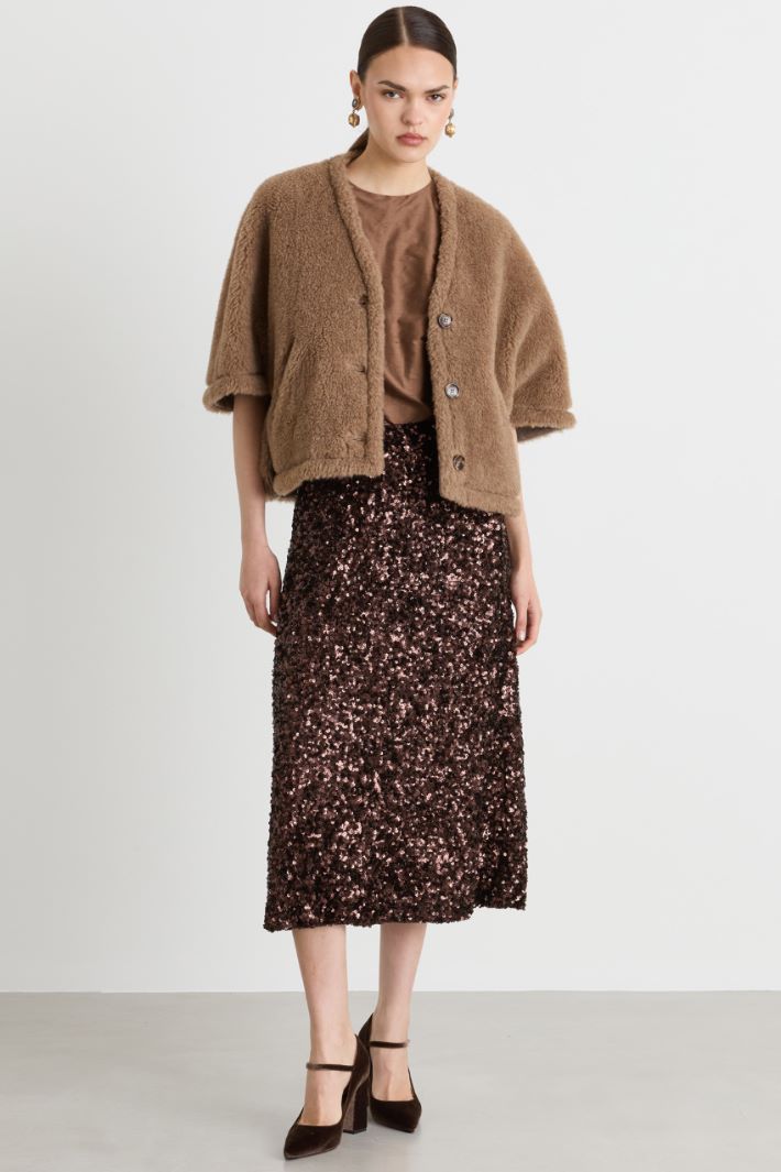 Top boxy in shantung - MARRONE - Intrend
