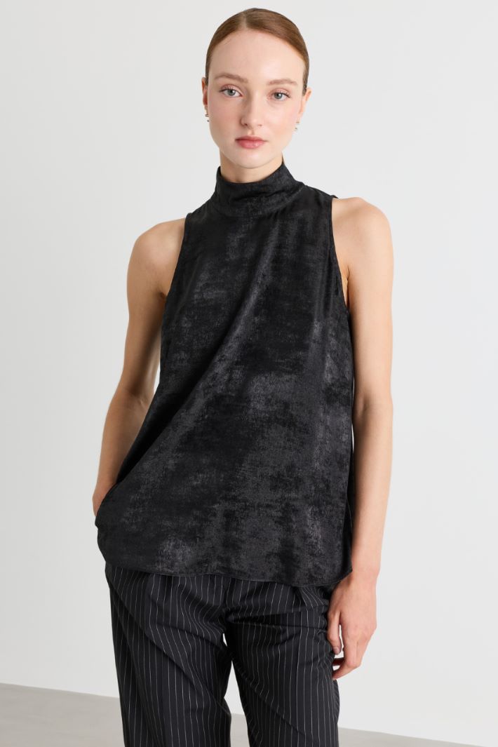 Top halterneck laminato - NERO - Intrend - 2