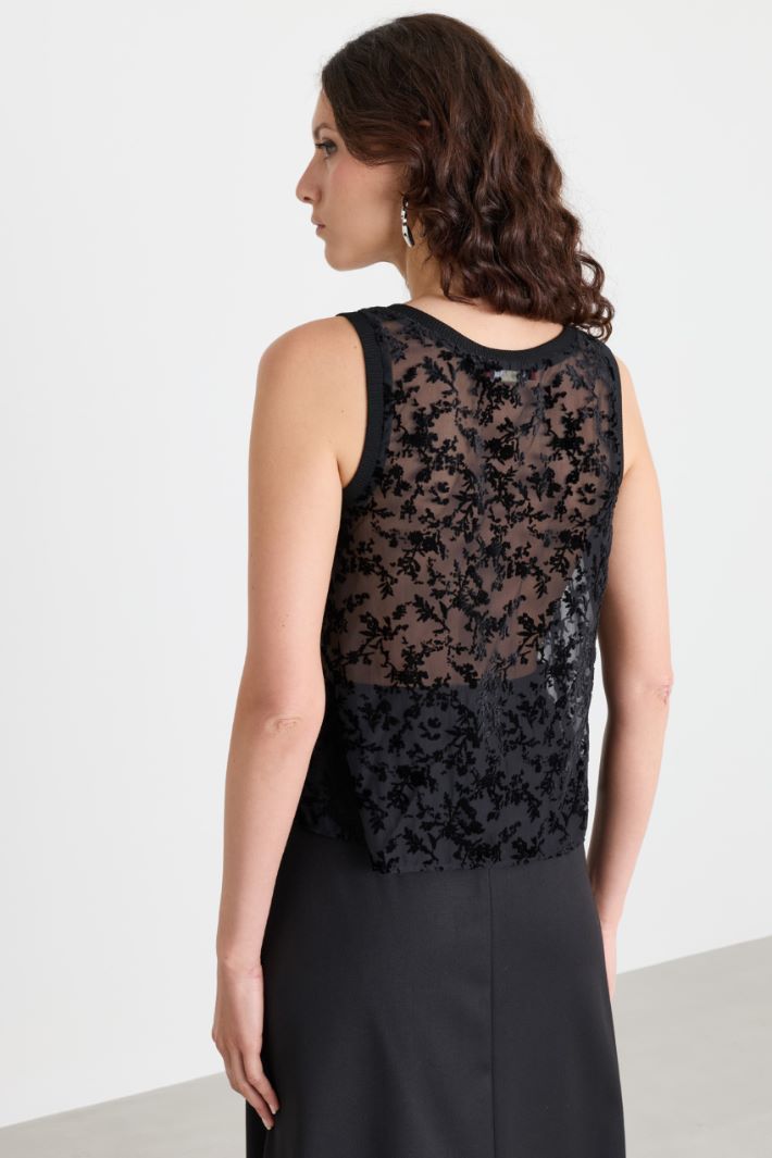 Top in velluto dévoré - NERO - Intrend - 4