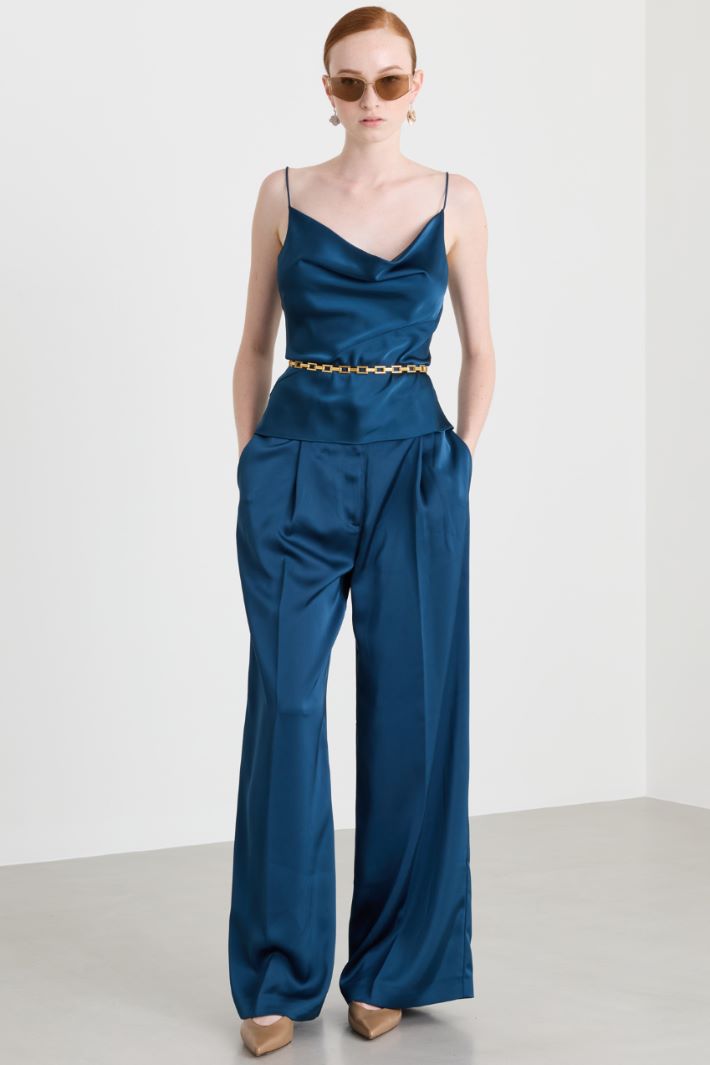 Top in raso fluido - BLU - Intrend