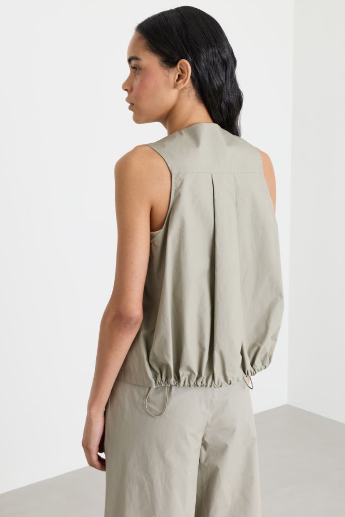 Top gilet in popeline - VERDE - Intrend - 4