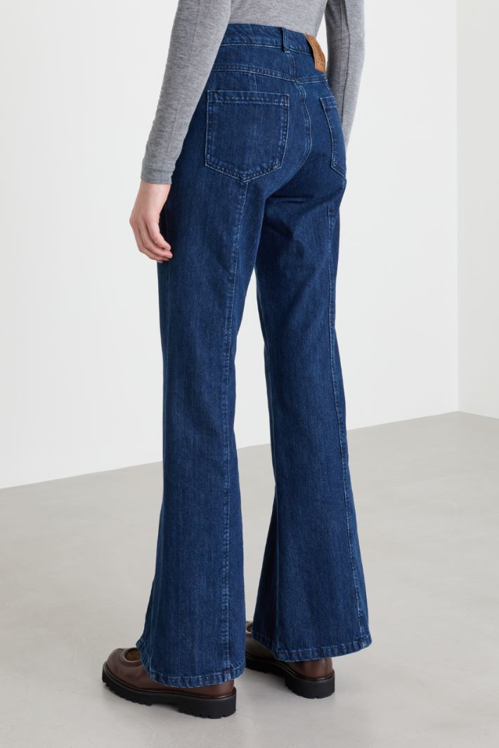 Jean flare à petites fentes - BLEU - Intrend - 4