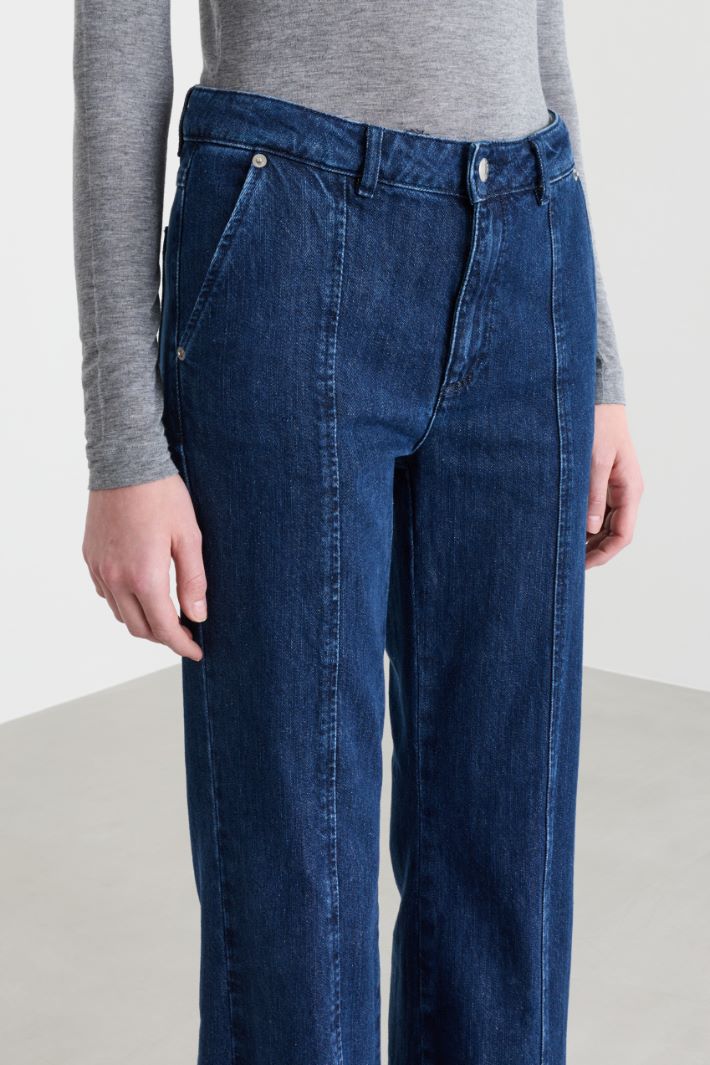 Jean flare à petites fentes - BLEU - Intrend - 3